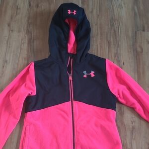 Under Armour Black and Pink Full-Zip Hoodie